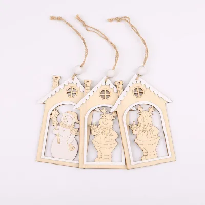 New Style Wooden Craft Pendants, Customizable Laser Engraved DIY Wooden Ornaments for Christmas Tree Decoration