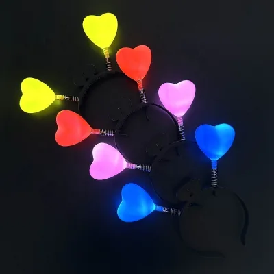 Led Flashing Heart Hairband Light up Headband Led Heart Hairband Headband Decoration Children's Luminous Toy