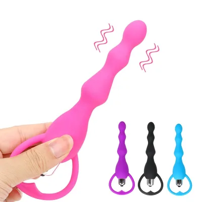 Long Anal Beads Vibrator Butt Plug Adult Erotic Product