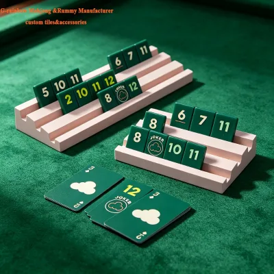 Forest Green Brand Logo Luxury Acrylic Rummikub Game Set Custom Rummy Cube with Custom Logo Printing