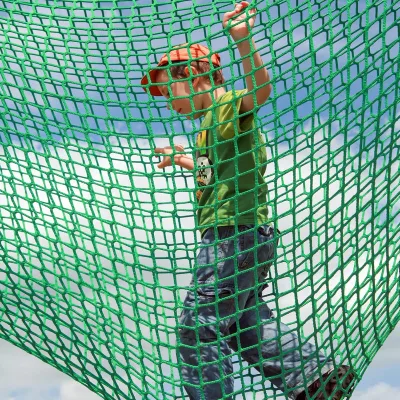 Heavy Duty Construction Safety Net Green Blue Knotless Fall Protection Netting