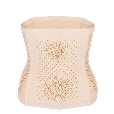 Custom Women Adjustable Negative Ion Seamless Slimming Waist Belt Tummy Control Waist Shaper With Energy Stones
