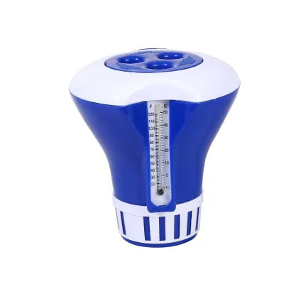 Swimming Pool Accessories 7" Chlorine Floater Floating Chemical Dispenser with Pool Thermometer