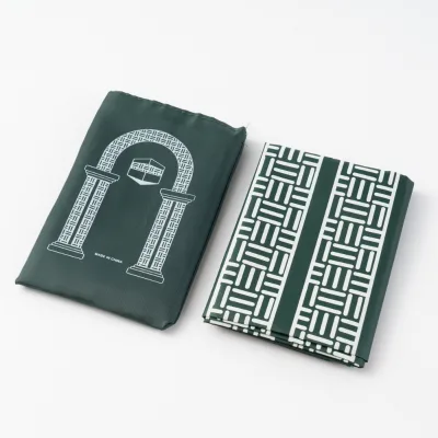 Portable Foldable Islamic Praying Rug Travel Muslim Prayer Mat with Pouch Braided and Embroidered for Hallway Worship