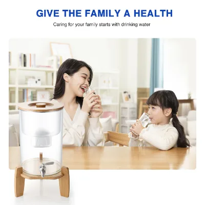 Glass Dispenser 9L High Capacity UF Water Filter Kettle Activated Carbon 4-Stage Outdoor Car Use Purifier Jug Manual Drinking