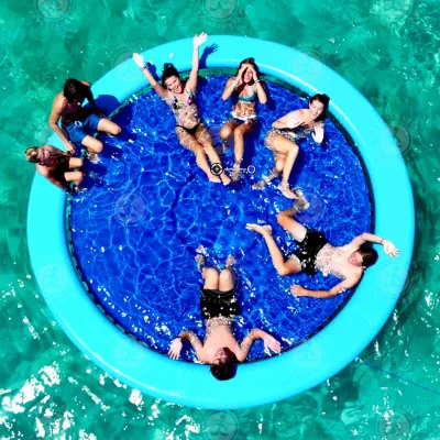 Custom Portable PVC Inflatable Water Hammock Lounger with Mesh for Pool Sea Water Fun