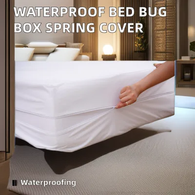 Bed Protection Pad with Zipper Anti Dust Mite Knitted Jersey Fabric Mahjong Mat for Hospital and Home Use