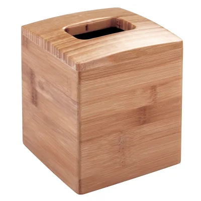 Bamboo Tissue Box Cover Exquisite Storage Box Suitable for Bathroom Dressing Table Living Room and Bedroom Natural Beige