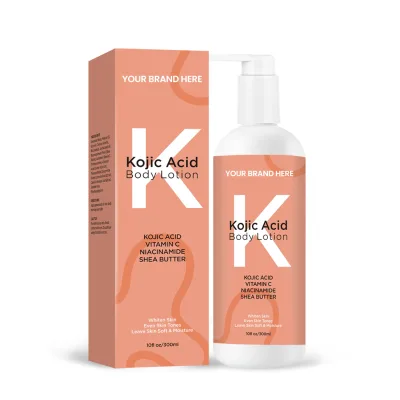 Wholesale Private Label Vegan Kojic Acid Organic Women's Dark & Black Skin Brightening Strong Whitening Body Lotion