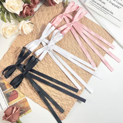 New Bow Ribbon Hairpin Women's Ribbon Hair Clip Versatile Simple Double Bows Hair Clips for Women Girl Accessories