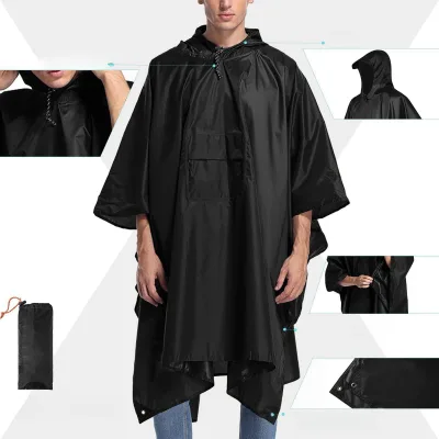 GoalFit Outdoor PVC PU Poncho Raincoat Waterproof Polyester Pu Coating Backpack Rainwear for Men