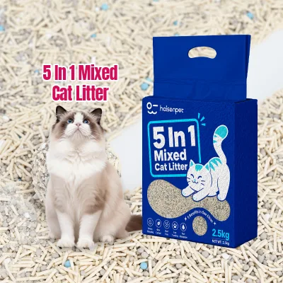 Tofu Bentonite Cassava Mixed Cat Litter Formula Baking Soda Super Polymer Odor Eliminated Firm Clumping Dust Free OEM