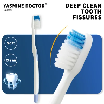 Minimalist Adult Manual Toothbrush, Slim Segmented Rubber Grip, Smooth Curved Body for Daily Sensitive Oral Care