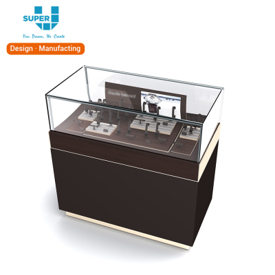 Name Brands Retail Display High End Wooden Smart Watch Shop Counter Design Custom Wristwatch Display Showcase
