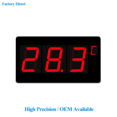 Wall Mount Aluminum Digital Thermometer with Built-in Sensor Temperature Calibration ℃/℉ Switchable Factory Warehouse Use OEM CE