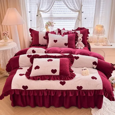 2026 New Luxury Winter Modern Printed Polyester Fleece Jacquard Comfortable Durable Eco-Friendly High Quality Four-Piece Set