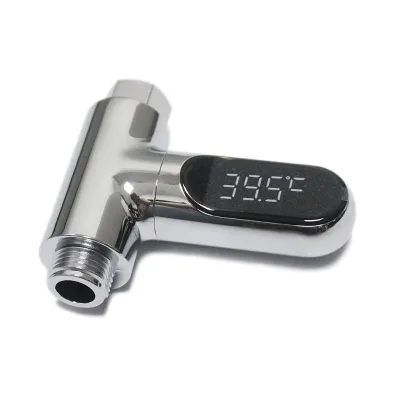 LED Shower Thermometer: Real-Time Water Temp Display, Waterproof, Easy-Read Screen for Safe Bathing.