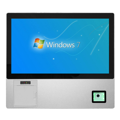 Wall Rugged 18.5" 21.5" Inch LED Touchscreen Panel PC All-In-One Computer Station with QR Scanner Reader and Printer