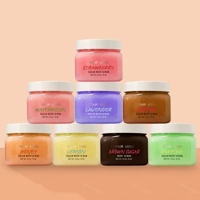 Oem Odm Scrub Body Whitening Turmeric Lemon Brown Body Foaming Scrub Sugar and Sea Salt Scrub