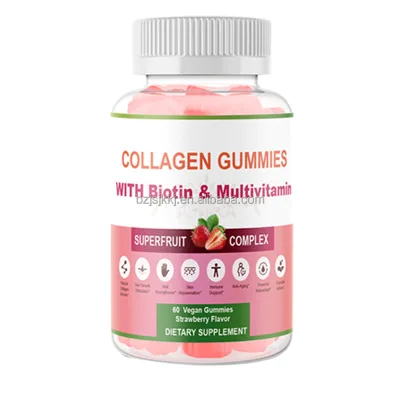 OEM  Boosting Free Hydrolyzed Collagen Gummies Multi Peptides Type Plus Biotin Vitamin for Women and Ment Bone Collagen