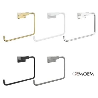 Factory Supply Modern Chrome Metal Wall-Mounted Toilet Paper Holder & Towel Hanging Rack for Bathroom Use