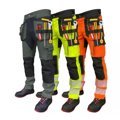 Hui Fang Customized Logo Accepted Professional Workwear Grey Work Clothes Pants Men