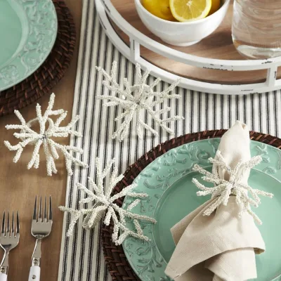 White Coral Shape  Napkin Rings for Home Decoration