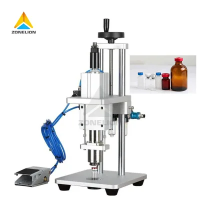 Desktop Semi-Auto Vial Sealing Machine Injection Glass Oral Liquid Bottle Ampoule Cap Locking Aluminium Plastic Cap Crimping