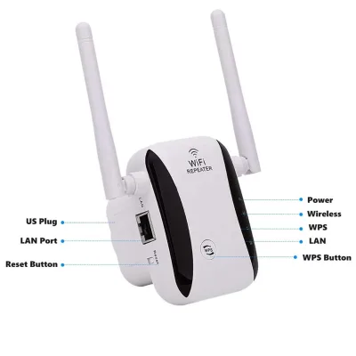 Wireless WiFi Range Extender 300Mbps WiFi Signal Booster for Home Office Gaming and HD Video Streaming Works with Any Routers