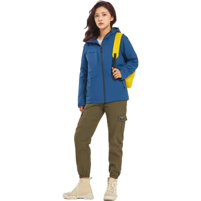 Unisex Custom Windbreaker Lightweight and Softshell Jackets Water Resistant with Removable Liner Anti-Foul for Winter