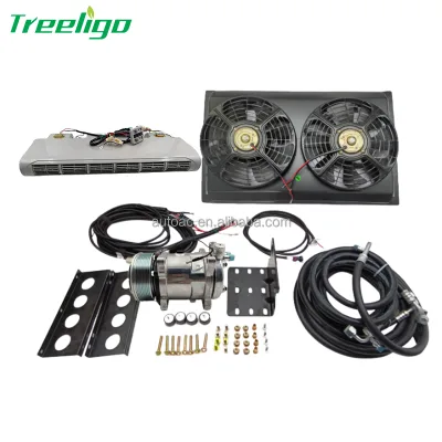12V Parking BUS AIR CONDITIONER 100% Electric A/C Unit Fits All Trucks RV Motorhome Under Dash air Conditioner