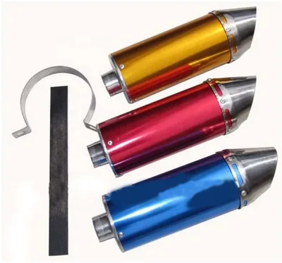 Pit Dirt Bike 28mm Grey Aluminum Exhaust Muffler for Chinese 50cc -125cc TTR KLX CRF Moped Scooter Motocross