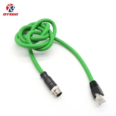 Torsion Resistant High Flexible PUR Towline Cable M12 8 A Double Shielded Cable for Industrial Drag Chain Repeated Bending