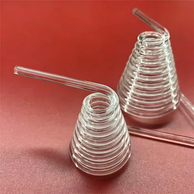 Cone Shaped Quartz Glass Spiral Tube Condenser Tube Heating Pipe with Bending/Welding/Cutting Services