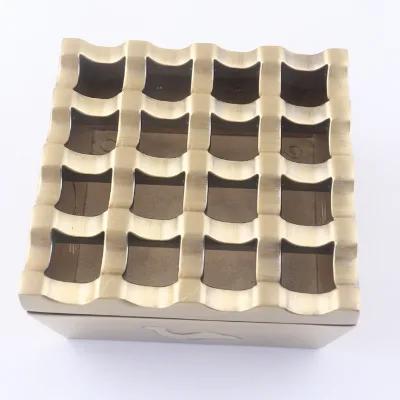 Metal 16 Holes Windproof Cigar Ashtray with Customized LOGO for 5 Stars Hotel