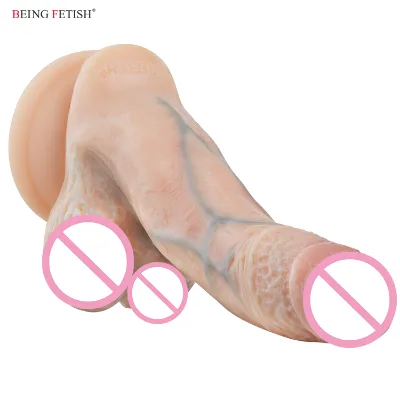 Super Realistic Soft Eco-Friendly Vanilla Silicone Penis Suction Cup Dildo 190mm Length 100% Waterproof CE ROHS Certified Female