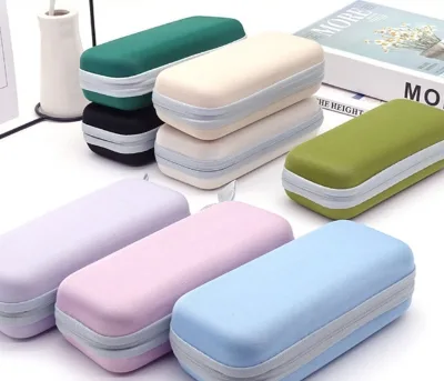 High Quality Lightweight Semi-Hard Eyeglasses Case Multi-Color Glasses Accessory Zipper Closure EVA Material Sunglasses Case