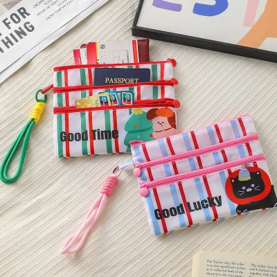 Cute Cartoon Document Storage Bag Travel Handheld Airline Ticket ID Card Bag Anti-theft Anti-loss Portable Wallet