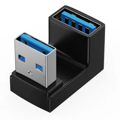 USB Bend Adapter U-90 Degree L-Shaped Cable Assembly with up and Down Left and Right Swivel Functionality