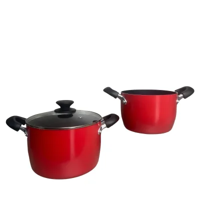 Classic Eco-Friendly Nonstick Red Soup & Stock Pots for Home Cooking