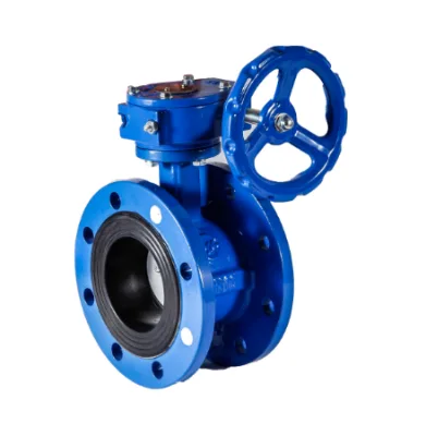 Wafter Ductile Iron EPDM Seat Double Flanged Connection with Manual Worm Gear Butterfly Valve DN400 for Air Plants
