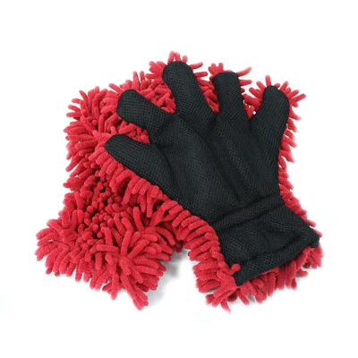 Hot Sellingsuper Absorbent Double Sided Coral Fleece Easy Dry Five Finger Microfiber Detailing Chenille Wash Car Cleaning Mit
