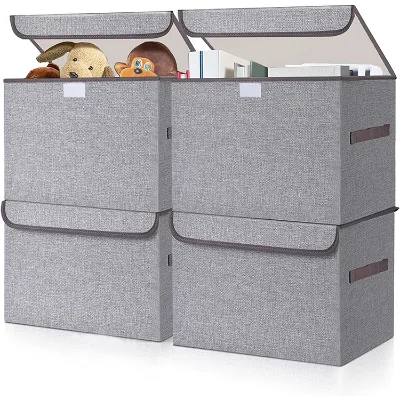 Popular Multifunctional Cotton Linen Foldable Clothes Storage Box Breathable Reusable Environment-Friendly Customizable