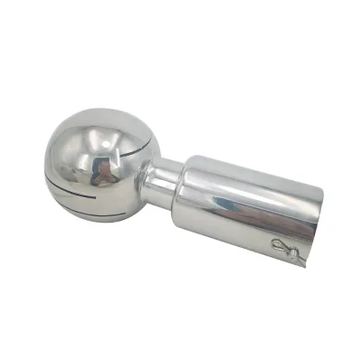 DN25 Popular Sale Sanitary Stainless Steel Nozzle SS304 DIN OEM Mirror Polish Ball Size 53MM CIP Rotary Pin Spray Ball for Tank