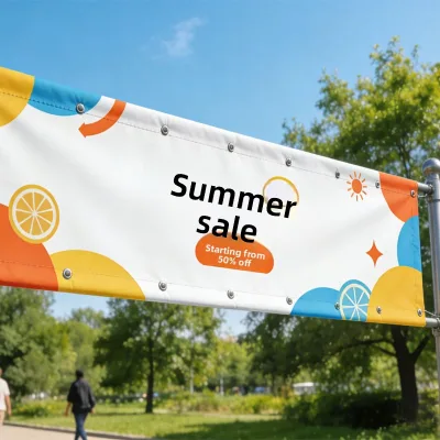 Custom Advertising Promotional Clip-on Mesh Fabric Warp-knitted Fabric Outdoor PVC Backdrop Banner Suzhou Inkjet Printed