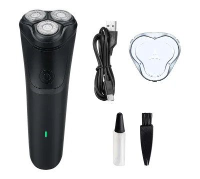 3-Head Triple Blade Rotary Electric Shaver USB Rechargeable Men's Face Razor for Household & Hotel Use