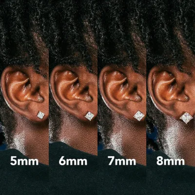 Factory price wholesale hip-hop square zircon earrings classic copper gold-plated hot selling earrings