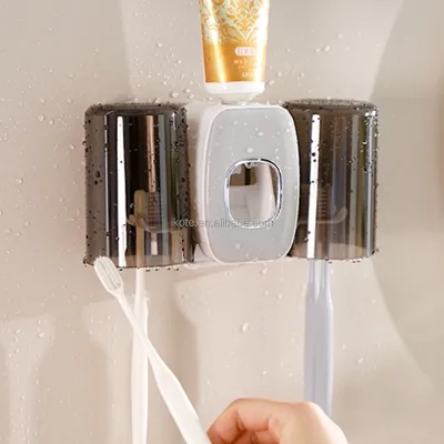 Hot Selling Waterproof Distributeur Automatique De Dentifrice Toothbrush and Toothpaste Storage Rack