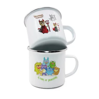 Custom Logo Eco-Friendly Vintage Enamel Camping Mug 12oz/16oz Sublimation Coffee Tea with Handle Food Safe