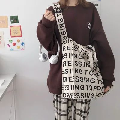 Multi-Pocket Canvas Travel Bag - Custom Artistic Patterns & Dense Fabric